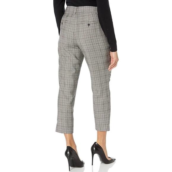 Theory Treeca 2 Deco Portland Plaid Cropped Pants 6 Wool Blend Tailored Trousers - Picture 7 of 14